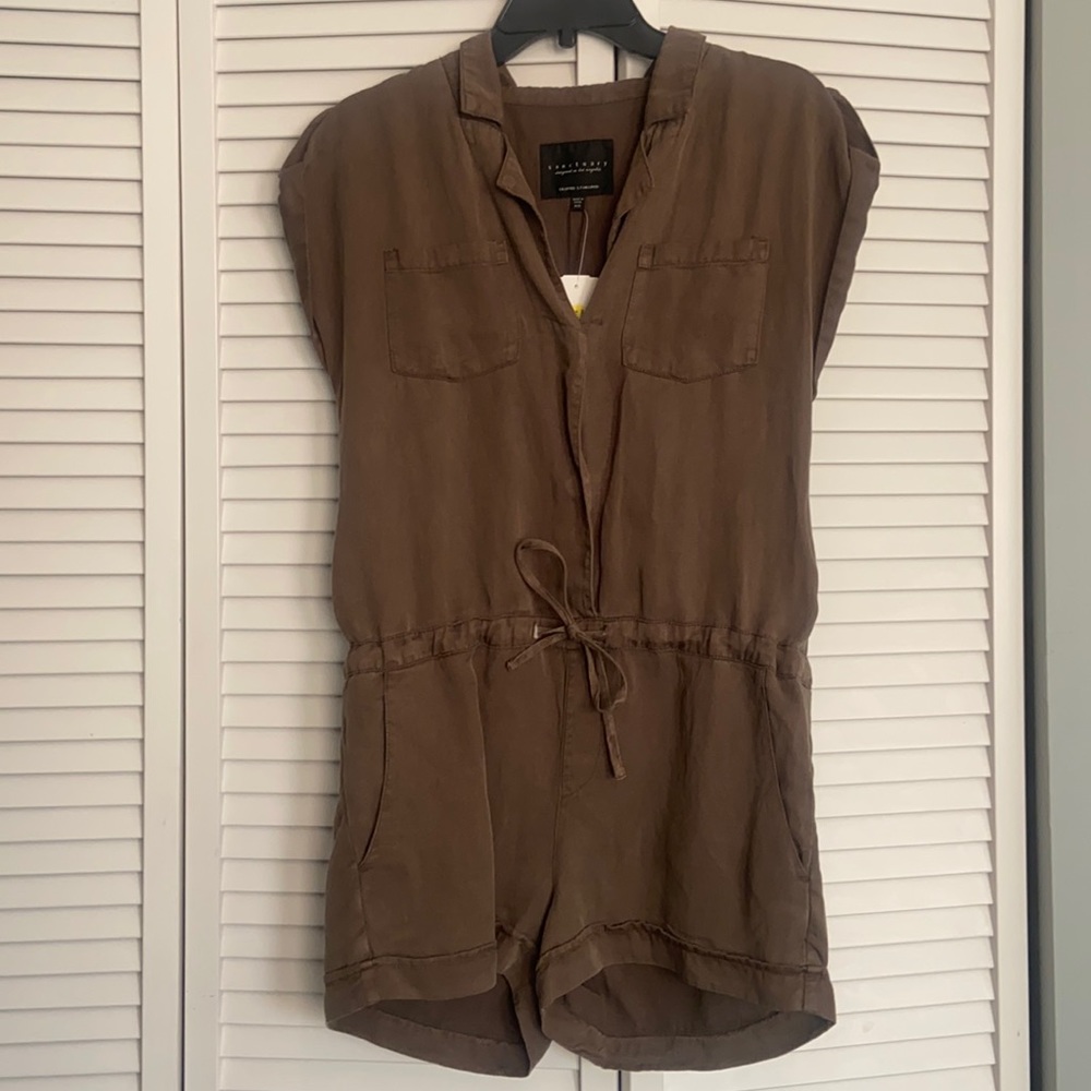 Green utility romper